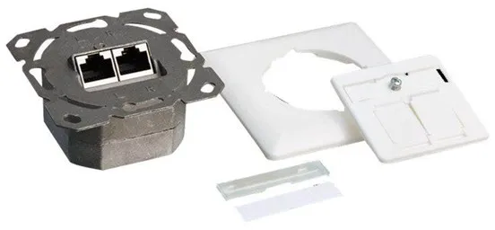 LogiLink Cat.6A wall outlet 2 x RJ45 shielded signal white